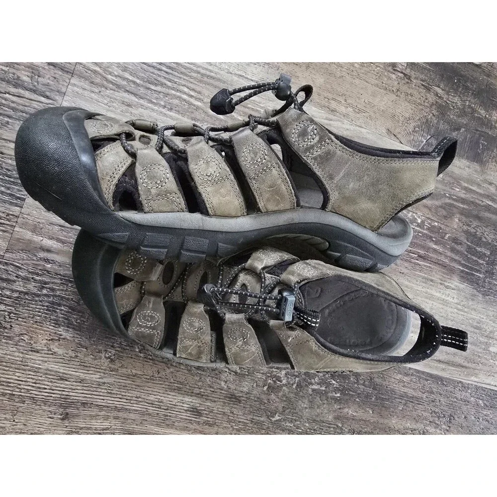 Keen Sandals Men 9.5M Newport Shoes Brown Leather Waterproof Hiking Water Sports